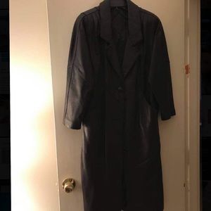 Black leather trench coat